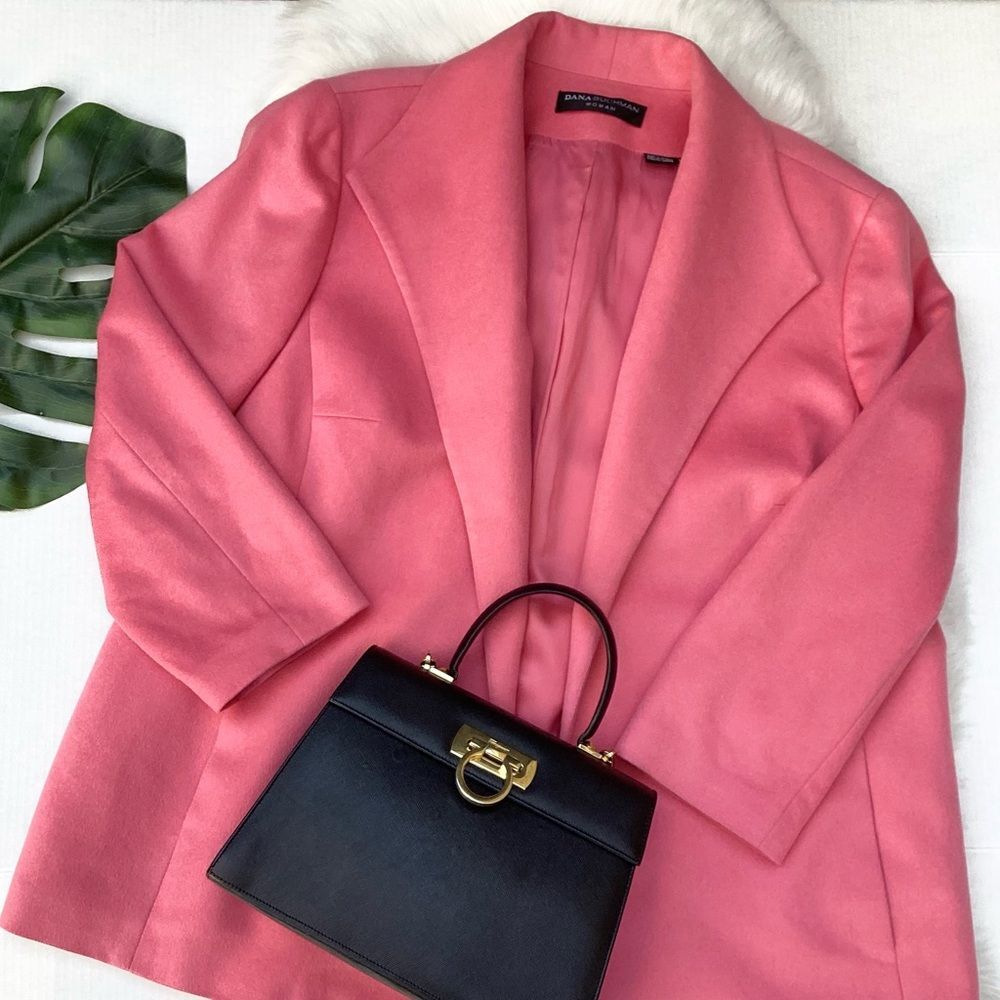 100% Cashmere Dana Buchman Vintage 90’s Woman Rose Pink Blazer 18